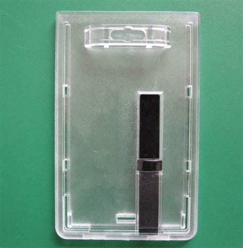 Rigid Hard Plastic Vertical Smart Card Holder with Slide Ejector 